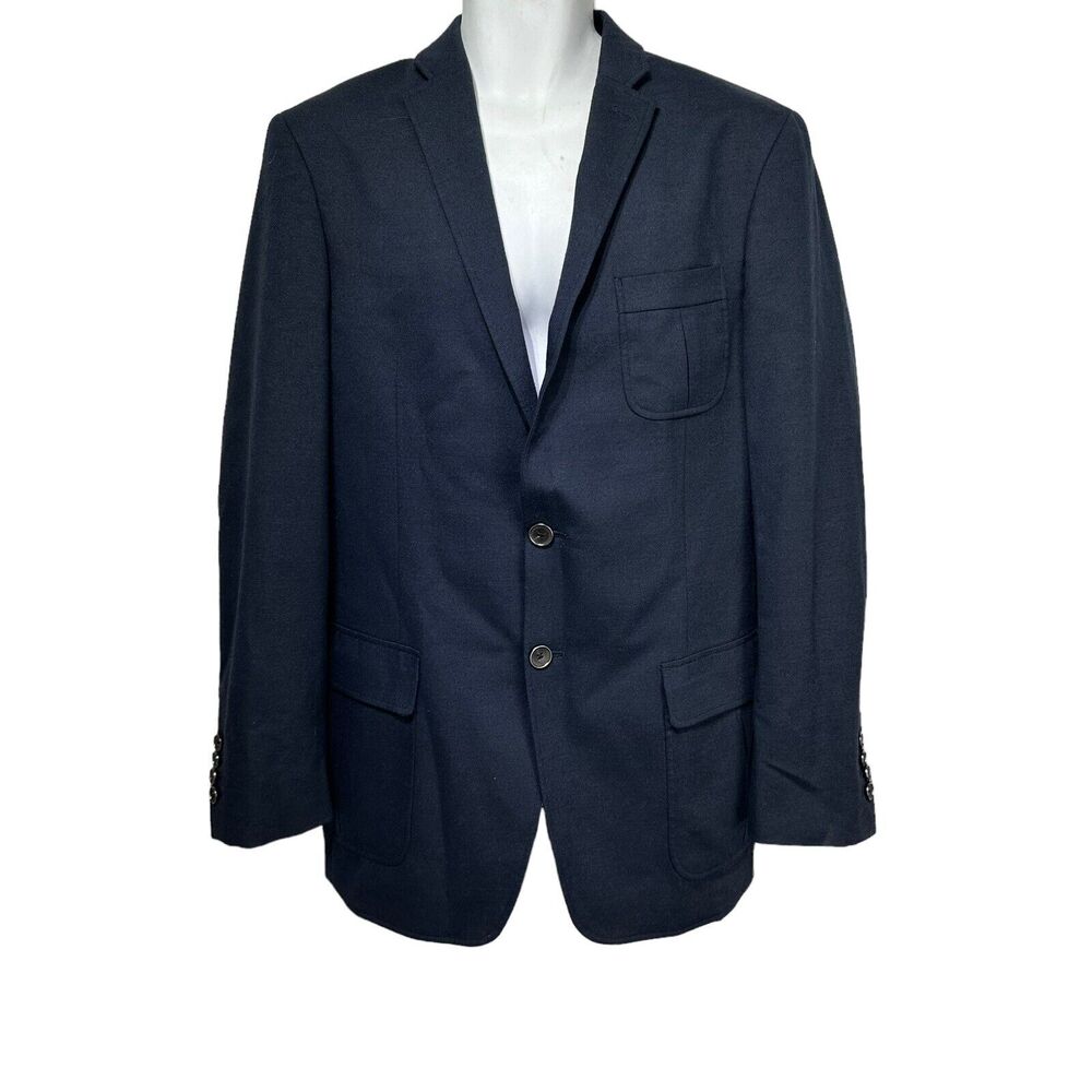 hart schaffner marx blue 2 button wool blazer coat Mens Size M